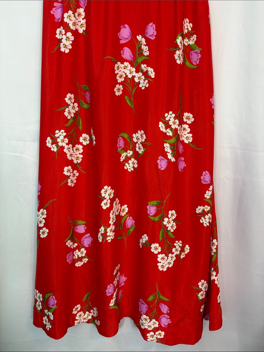 MAEVE by Anthropologie Red Floral Midi Dress with Pink & White Accents Size M - Picture 4 of 10